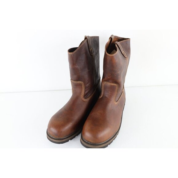 Deadstock Vtg Carolina Mens 15 2E Steel Toe Leather Pull On Cowboy Work Boots main image 10